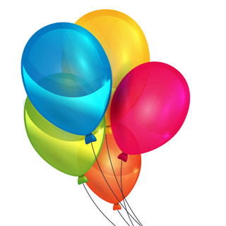 透明彩色气球派对矢量素材